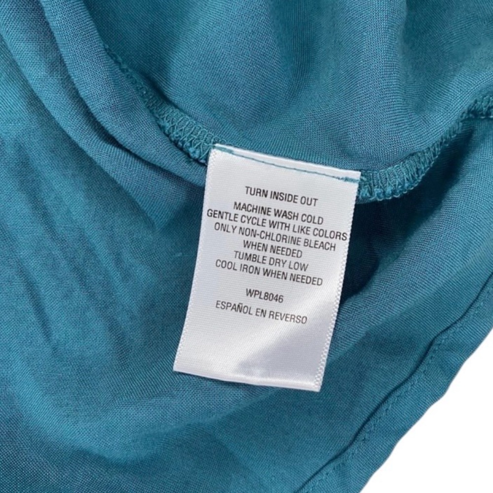 Style & Co Flounce Hem Peasant Top in Delilah Green Size XL - Picture 6 of 7